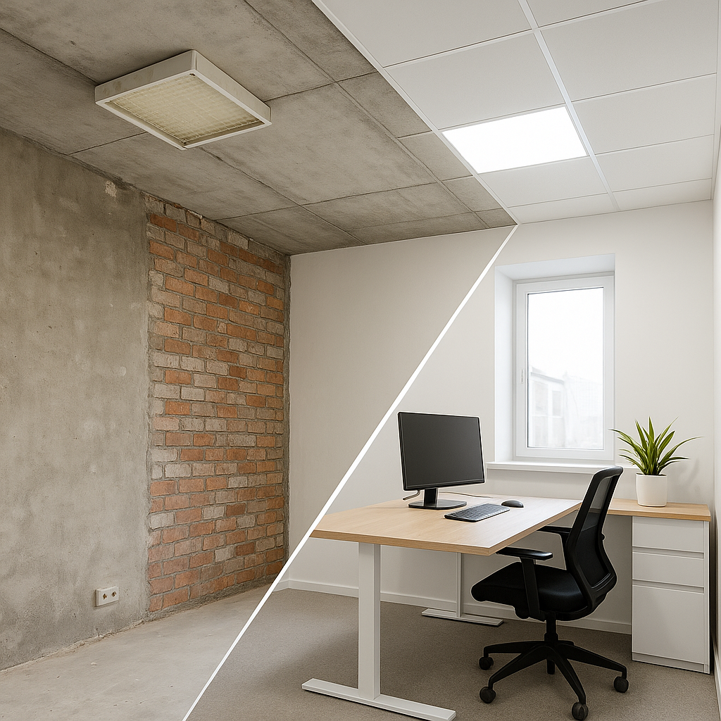 Обслуживание офисных и коммерческих помещений до и после ремонта